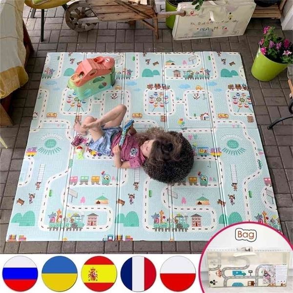 Miamumi Große Baby-Bodenmatte, Spiel- und Spielmatte, Kindermatte, 180 x 200 cm, 70 x 78 Zoll, 1 cm Dicke, Baby-Gym-Teppich, Spielmatte, Babyteppich, XPE-Schaum, 210402