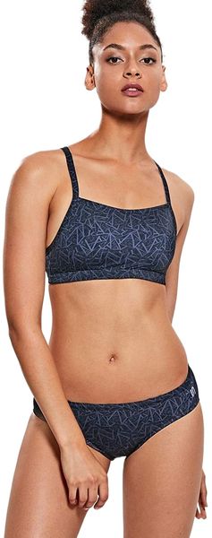 

women's athletic bikini swimsuit sporty workout bathing suits two pieces p2er#, White;black