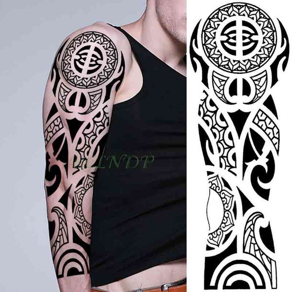 Nxy Временная татуировка Водонепроницаемый наклейка ToteM Геометрическая Полная рука Большой Размер Рукав Татулка Flash Для мужчин Женщины 0330
