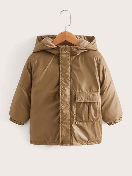 

toddler boys flap pocket hooded winter coat she, Blue;gray
