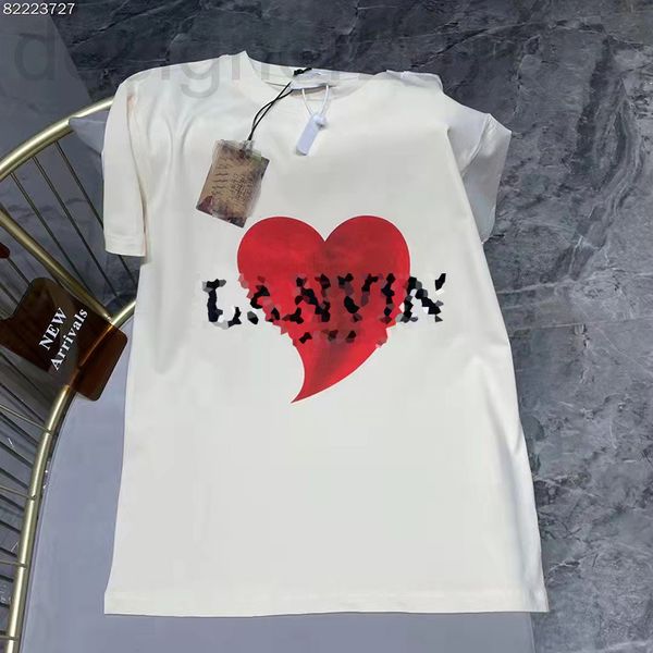 

women's t-shirt designer chaopai 22 spring and summer new cotton round neck loose love letter flocking printing couple short sleeves vp, White