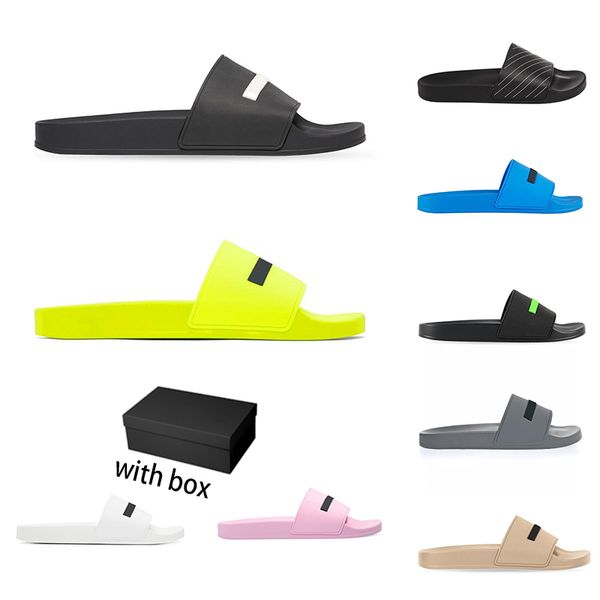 

designer sandals summer pool slides black green white cool grey beige blue soft pink mens rubber men women slippers paris shoes size 35-45 w