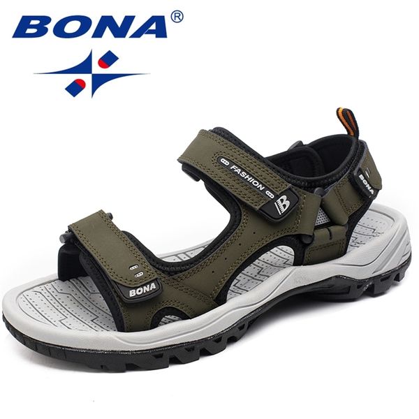 

bona classics style men sandals outdoor walking summer shoes anti-slippery beach comfortable soft 220426, Black