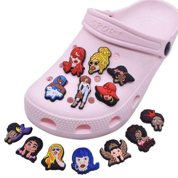 

pvc soft rubber hole shoe decoration buckle shoes flower cute cartoon garden shoe accessories gift wholesale, White;pink