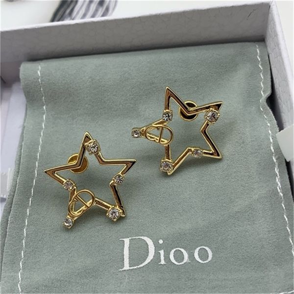 

2022 fashion 20% off designer jewelry dejia new star pentagram earrings female net red, Golden