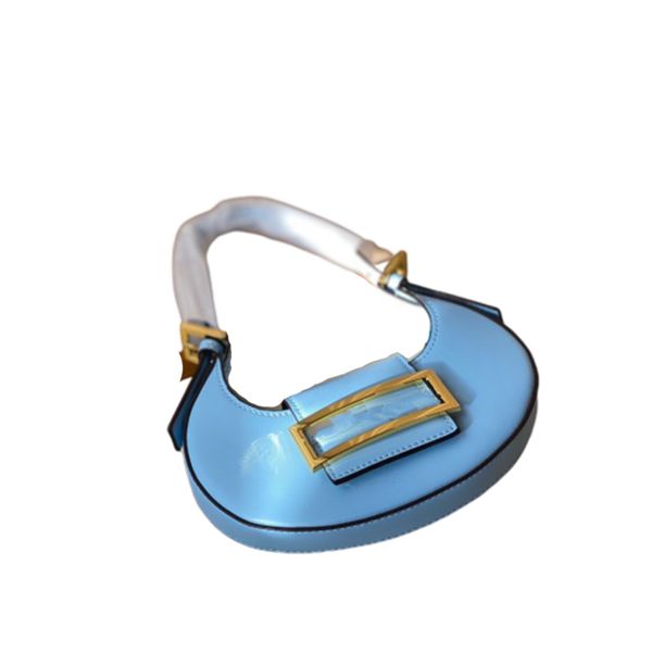 

fens dis vintage underarm bag women's messenger shoulder bags designer early spring patchwork color clasp crescent handheld