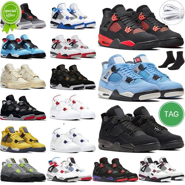 

2022 red thunder 4s basketball shoes men women sail 4 university blue black cat infrared fire red royalty 85 georgetown outdoor trainer