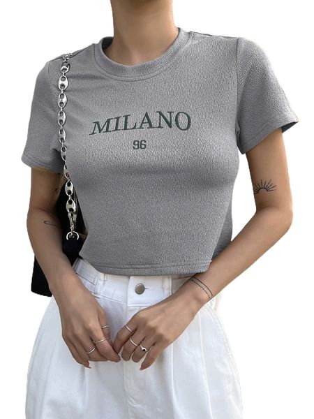 

dazy letter embroidery crop tee z1bw#, White