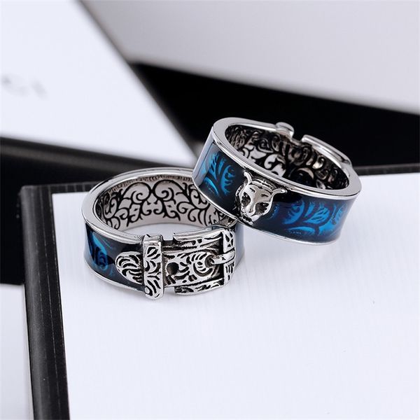 

20% off 2022 jewelry ring silver tiger head couple ring new shuang turquoise love no fashion hip hop style