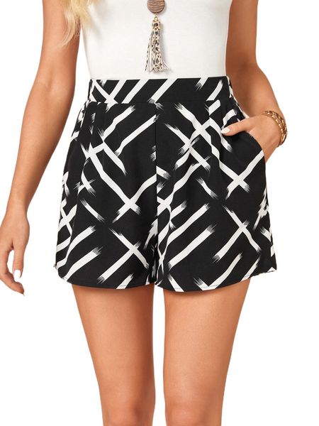 

emery rose high waist allover print shorts i5vg#, White;black
