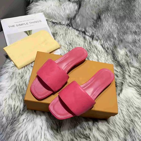 

original box revival flat mules shoes 2021ss men women slides sandals designer black pink orange blue waterfroshoe''louise'&#