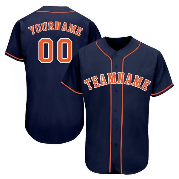 

custom navy orange-white baseball jersey, Blue;black