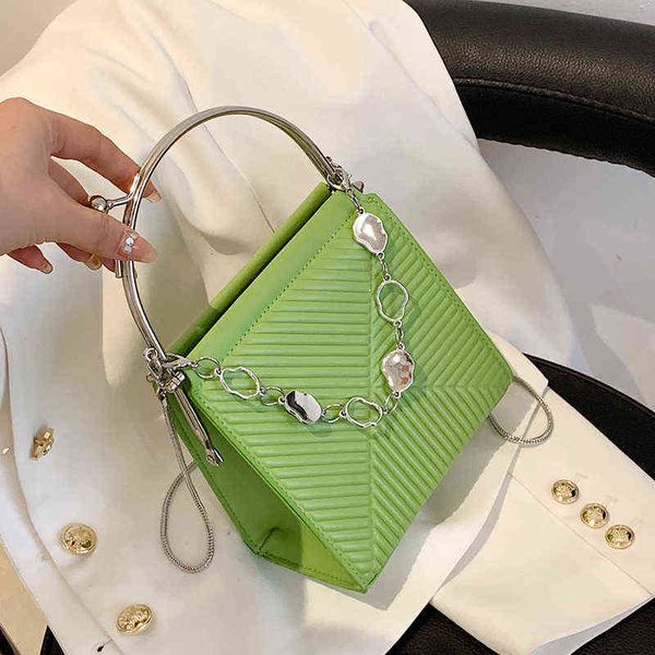 

mini pu leather crossbody bags with metal handle for women 2022 fashion brand design shoulder bag handbags and purses cute tote y220421