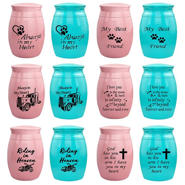 

engraved with pattern mini cremation pendant urn memorial pet human ashes stainless steel funeral casket cat dog keepsake urns 30x40mm, Silver