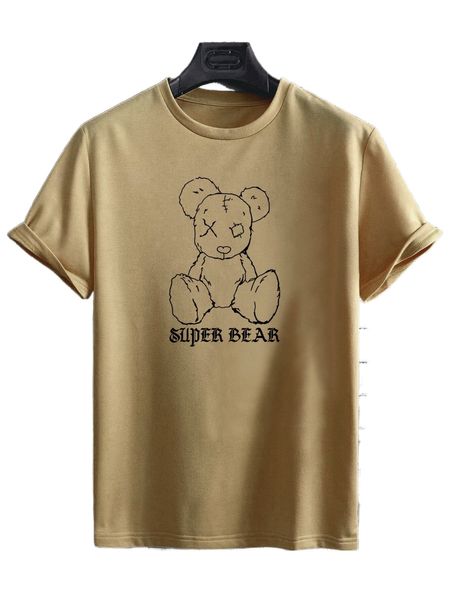 

men bear & letter graphic tee v6of#, White;black