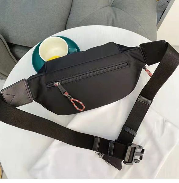 

345435 new original single canvas plaid waist bag stitching hit color chest bag large capacity wide shoulder strap diagonal men's and w