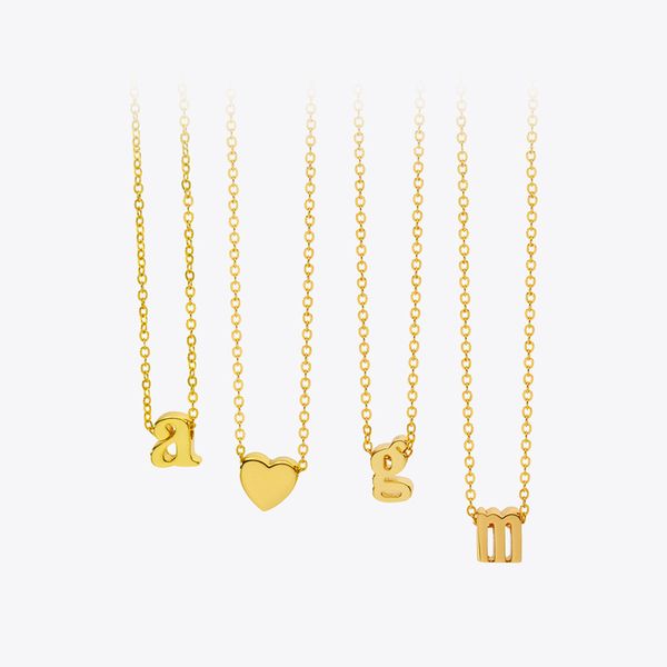 

enfashion small letter necklaces pendants alphabet initial necklace gold color choker necklace for women jewelry kolye collier 220518, Silver