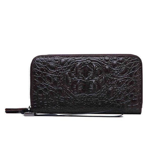 

men's handbag japanese handbag soft long wallet trendy men's business wallet mobile phone pattern handbag 220718, Red;black