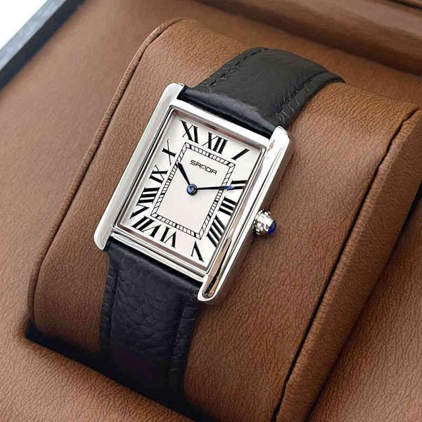

tank cart fashion women watch authentic square tank female minority design quartz waterproof light luxury leisure leather retro female watch, Slivery;golden