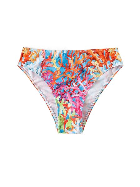 

random coral print bikini panty o1da#, White;black