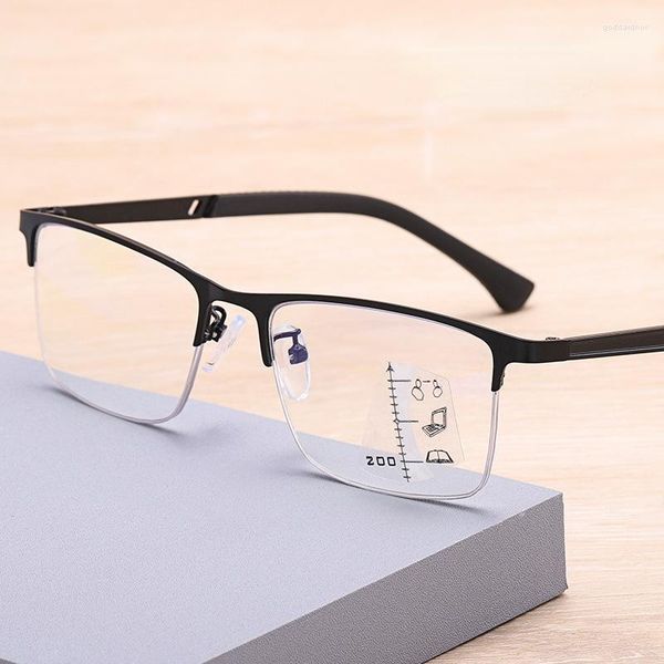 

sunglasses men's business anti blue light eyewear progressive multifocal reading glasses men metal frame optical glassesunglasses godd2, White;black