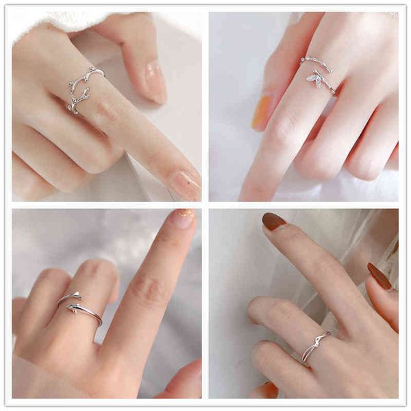 

rings s925 sterling silver ring female minority design simple light luxury cold wind open index finger ring fashion personality