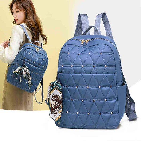 

ladies college geometric type backpack for teenage girls women travel fashion small student school bags oxford 220511