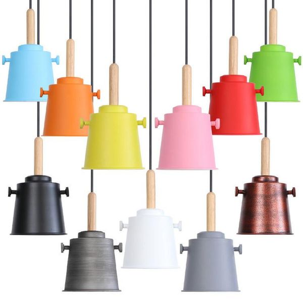 Pendelleuchten Loft Vintage Lichter Industrielampe Eisen Leuchten Schlafzimmer Esszimmer Retro Hanglamp Holz Restaurant LampenPendant