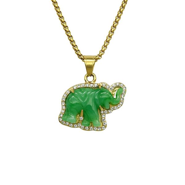 

gold elephant pendant necklace jewelry for women fashion animal chain jewelry men luck gifts, Silver