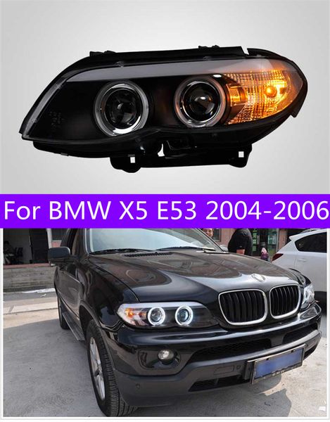 Parti di automobili Faro Per BMW X5 E53 Testa Della Lampada 2004-2006 Fari Abbaglianti Lampada Frontale Segnale LED Luci di Circolazione Diurne