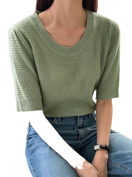 

dazy round neck waffle knit d4kr#, White;black
