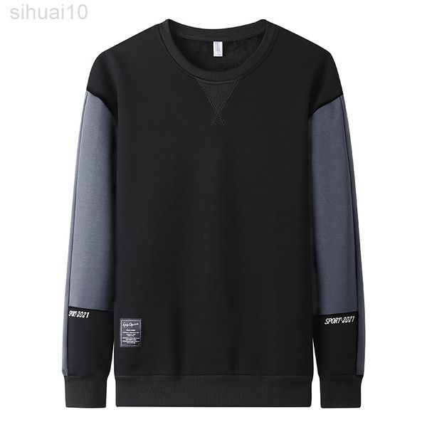

men sweaters 2022 new autumn winter sweatshirts men casual japanese streetwear hip-hop fashion sweater sleeve stiksels hoodie l220730, Black