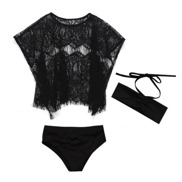 Damen-Badebekleidung, Baby-Schwimmkostüm, 3-teiliges Mädchen-Bikini-Set, Strandbekleidung, Badeanzug, Tuniken für den Strand, schwarze Badeanzüge, Anzug für Damen