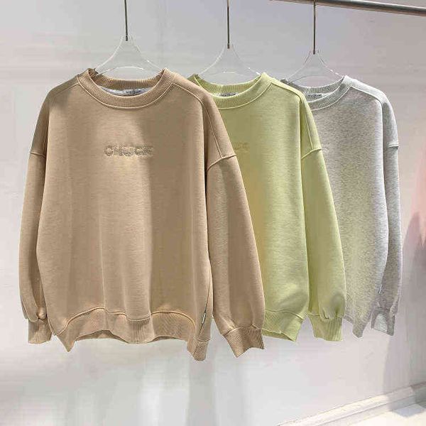 

long-sleeve pure embroidery hoodies women oversized sweatshirt fashion loose casual streetwear women clothing t220726, Black
