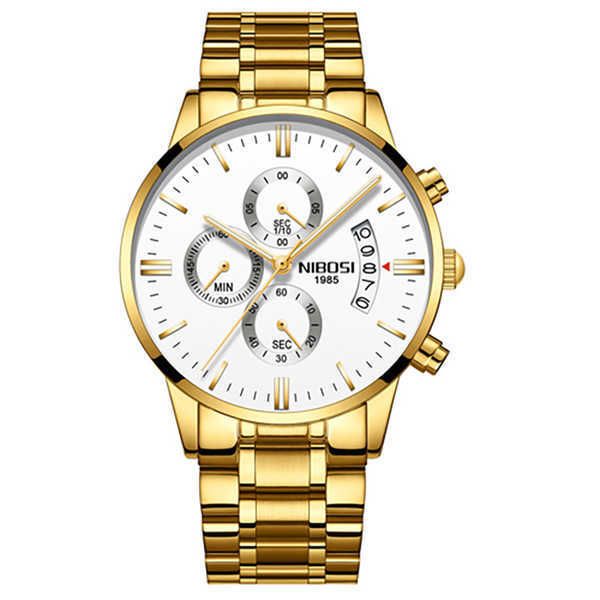 

relogio masculino fashion men watches famous mens fashion casual dress watch nibosi military quartz wristwatches saat gifts, Slivery;brown