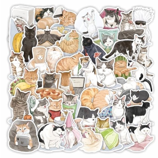 Neue wasserdichte 10/30/50pcs niedliche Katzen Tier Cartoon Aufkleber Graffiti Abziehbilder Telefon Sammelalbum Tagebuch Laptop Bike Aufkleber für Kinder Aufkleber