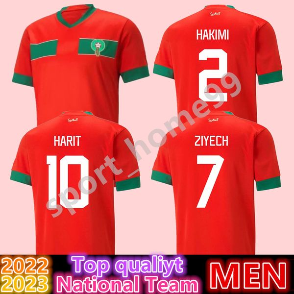 

new 2022 2023 custom moroccan soccer jerseys hakimi ziyech saiss el- arabi fajr en-nesyri harit idrissi boufal 22 23 home football shirt nat, Black;yellow
