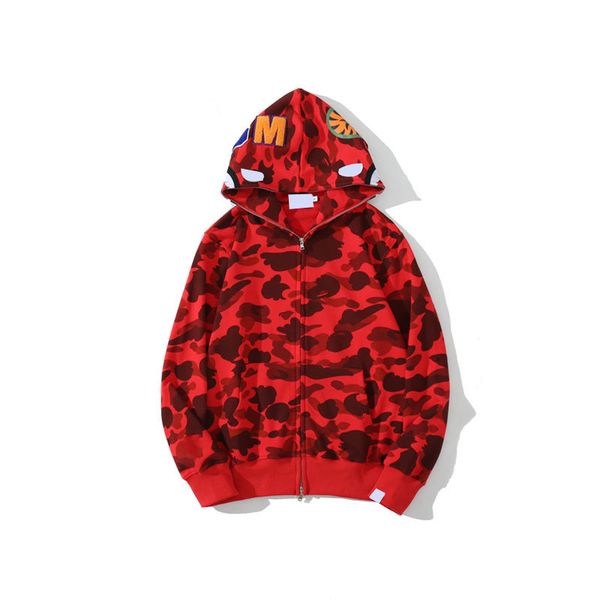 

2022 camo zip-front designer men's hoodie camouflage print sweatshirt bathing cardigan hoodies hip hop letters long sleeve plush mens w, Black
