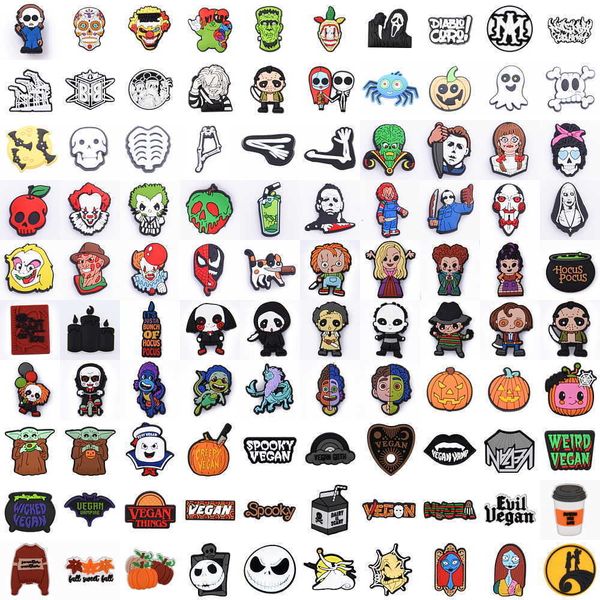 

wholesale custom designer halloween croc charms for croc decoration wristband accessories fit birthday party for kids, White;pink