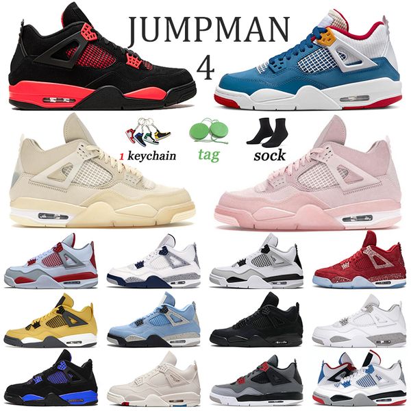 

designer 4 mens basketball shoes military black cat jumpman 4s red thunder j4 women trainers off infrared sports midnight navy white oreo me
