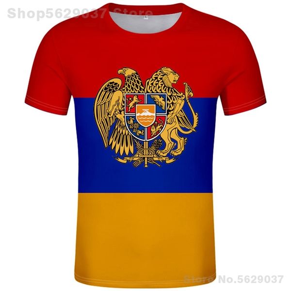 ARMÊNIA Camiseta Livre Custom Made Nome Número Po Branco Cinza Vermelho Preto Tees Braço País T-shirt Armênia Nação Bandeira Am Roupas 220702