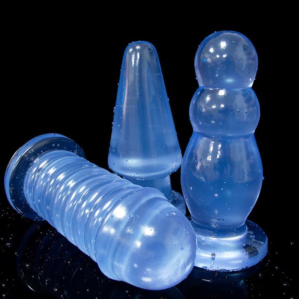 Jelly azul anal plug plug grande buttplug Men Dildo macio Toys sexy Butt gay para mulheres Vagina Extender Anus dilat