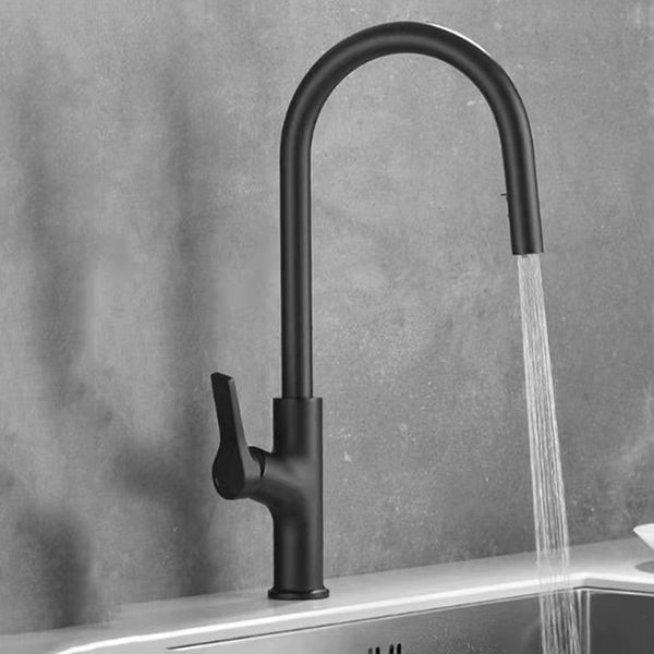 

kitchen faucet matt black sinlge hole solid brass water mixer tap deck mounted cold pull out sink faucets high quality