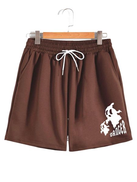 

romwe guys ghost print shorts 01xc#, White;black