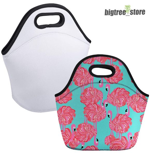 

wholesale printing portable washable tote handbag meal picnic bags thermal insulated cooler bag neoprene lunch bag fast