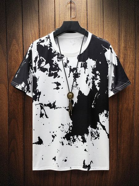 

men tie dye tee i47d#, White;black