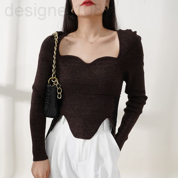 

women's knits & tees designer []early autumn new style fashion exposed clavicle thin temperament knitwear bottomed women bgbx, White