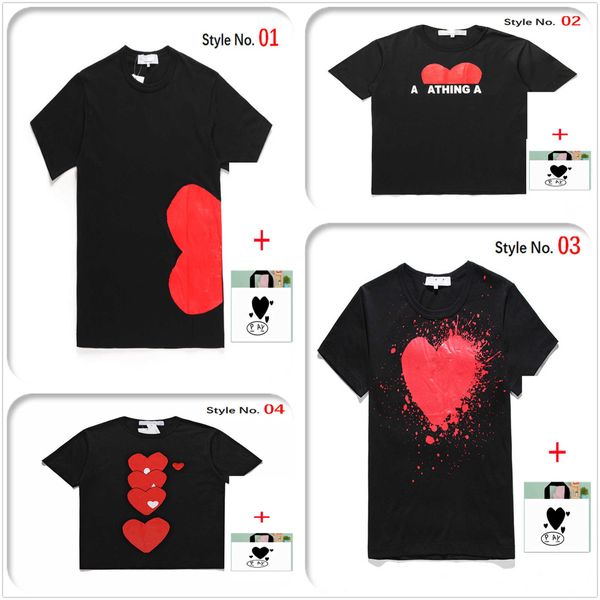 

cotton men t-shirts japanese women tee high-quality t short-sleeved shirt embroidered red heart big love print smiley face couple bottoming, White;black