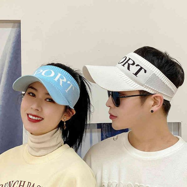 

hats girl summer empty casual korean breathable sunscreen cap outdoor, Blue;gray