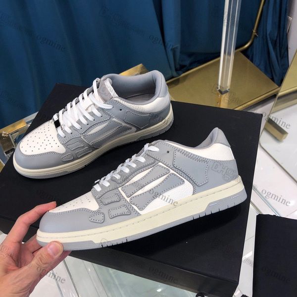 

2022 rmiri shoes skelet bones casual shoe 21fw runway skel low high- men women us11 basketball running black white leather lace up yzn4#